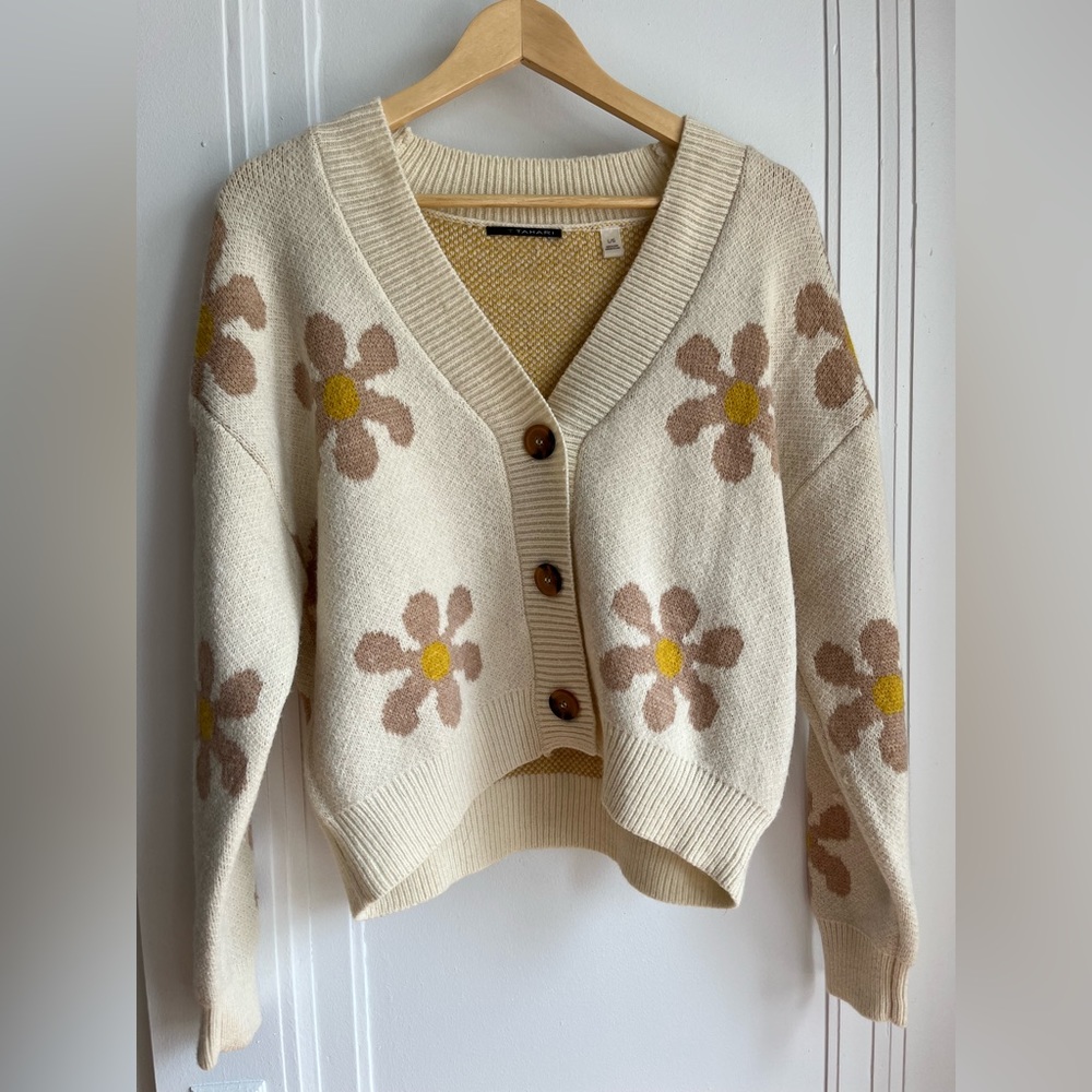Tahari Floral Cardigan